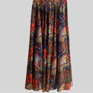 Christian Siriano New York Floral Abstract Boho Maxi  full  Skirt